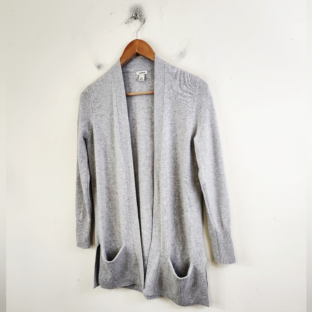 L.L. Bean Heather Gray Women's Open Cardigan